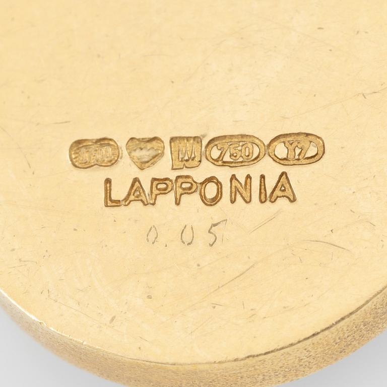 Björn Weckström, necklace, "Aztec", 18K gold with zoisite and brilliant-cut diamond. Lapponia 1976.