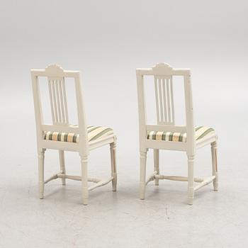 A pair of Gustavian chairs, 19th century.