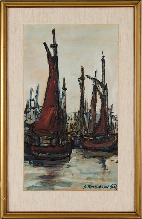 SIMO RUOKOKOSKI, sekatekniikka, signeerattu ja päivätty 64.