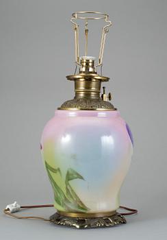 BORDSLAMPA, glas, omkring sekelskiftet 1900.
