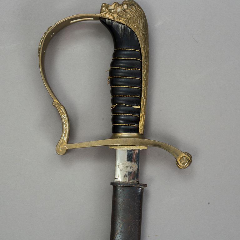 A Swedish infantry officer's sabre 1899 pattern with scabbard.