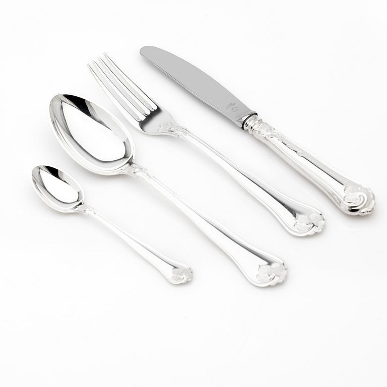 Bestickuppsättning, 42 delar, silver, modell "Sachsisk", Cohr, Danmark, 1980-tal.