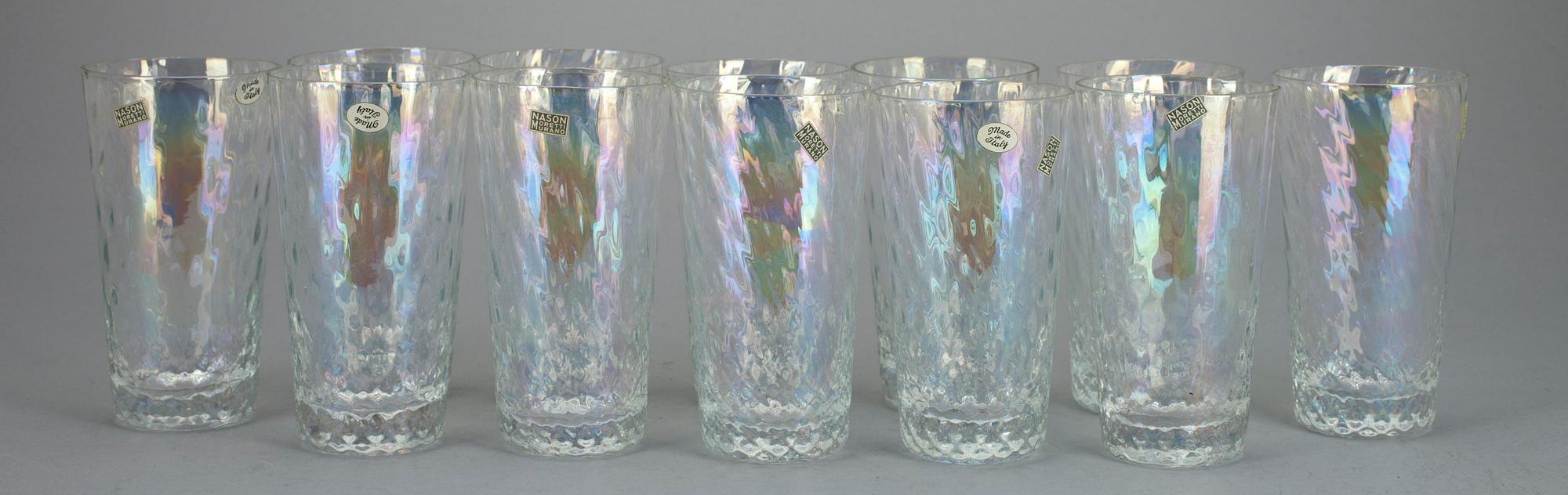 GLAS, 12 st, Nanson, Moretti Murano, Italien 1900-talets slut.