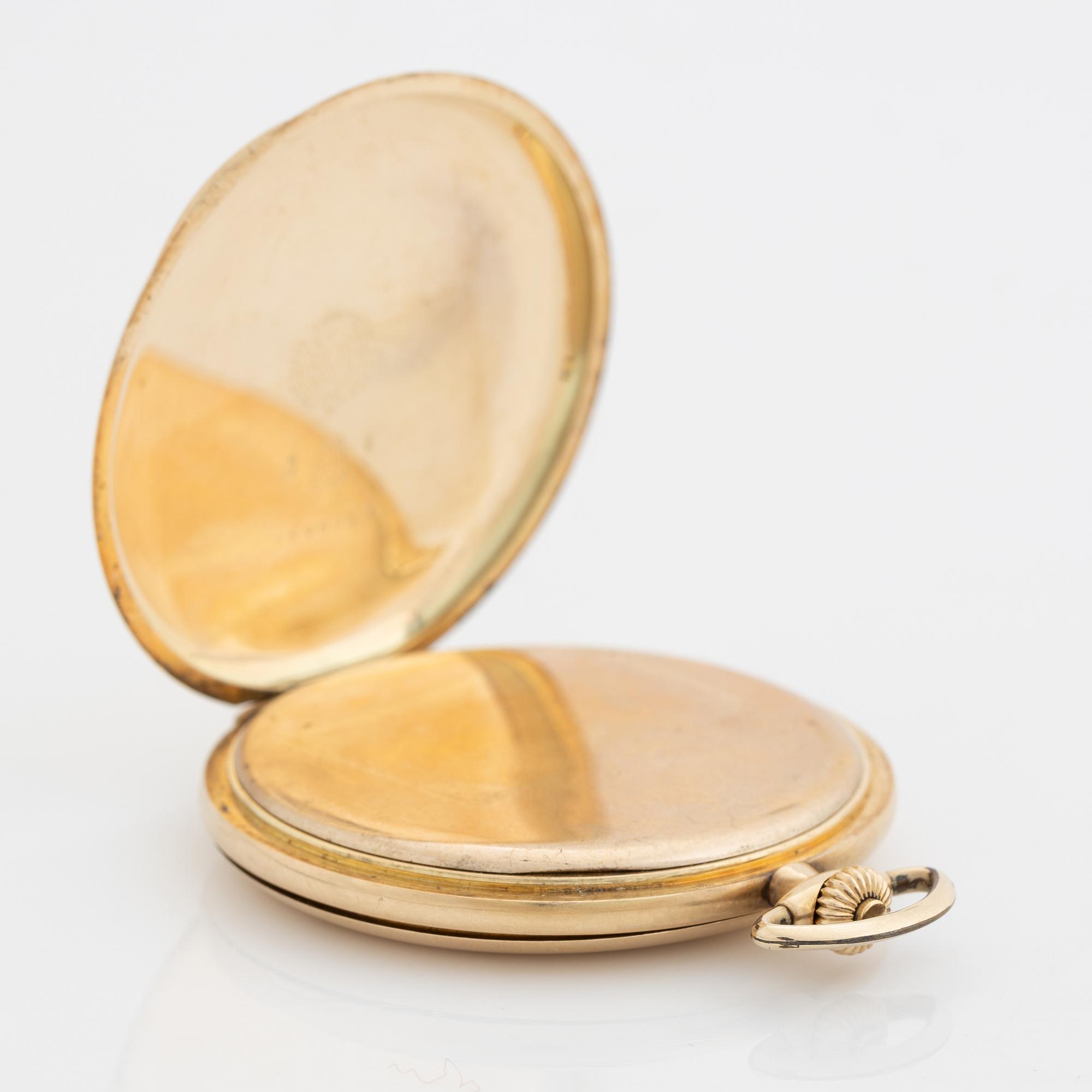 Omega, dress pocket watch, hunter, 48 mm.