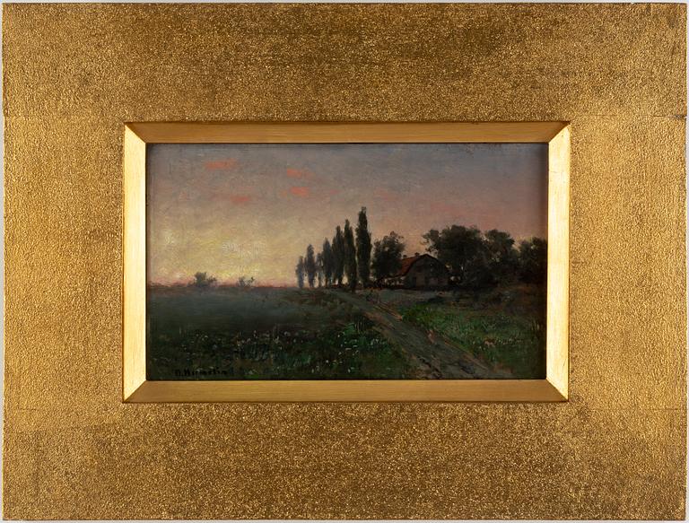 OLOF HERMELIN, olja på pannå, signerad.