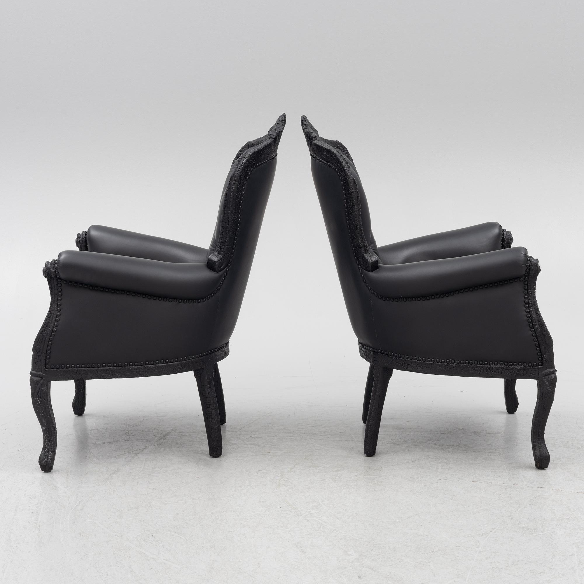 Maarten Baas, fåtöljer, ett par,  "Smoke Armchair", Moooi, samtida.