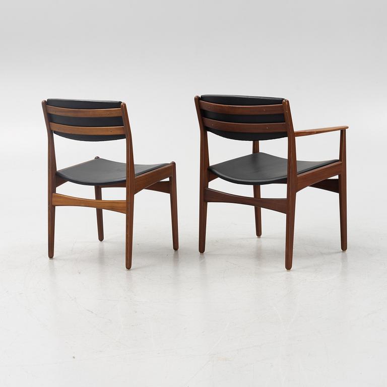 Nine chairs and two armchairs, Frem Røjle, Denmark, 1960's.