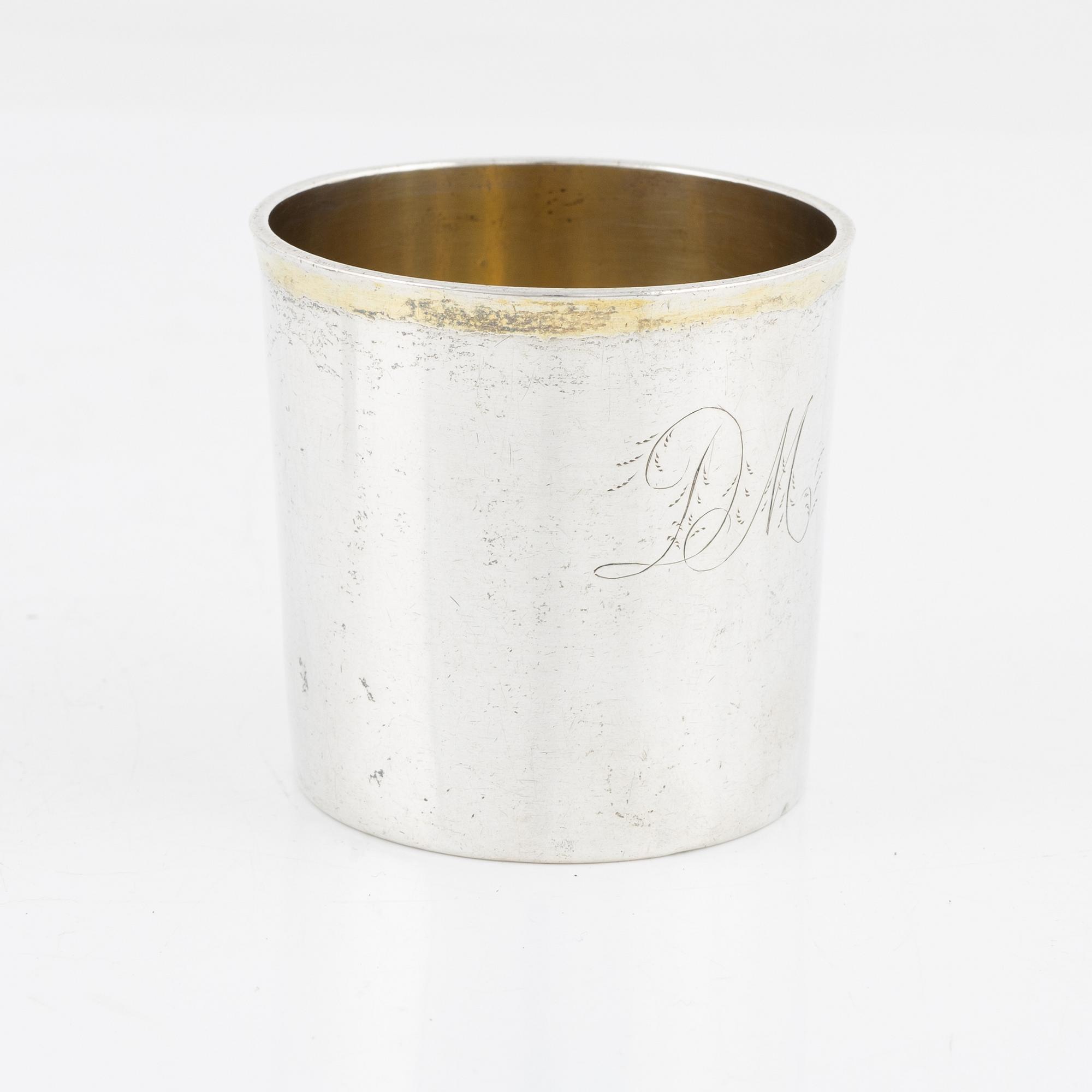 A Swedish late 18th century parcel-gilt silver beaker, marks of Johan Malmstedt. Gothenburg 1799.