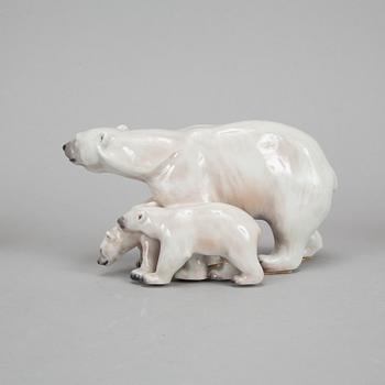 Dahl Jensen, three porcelain polar bears, Denmark.
