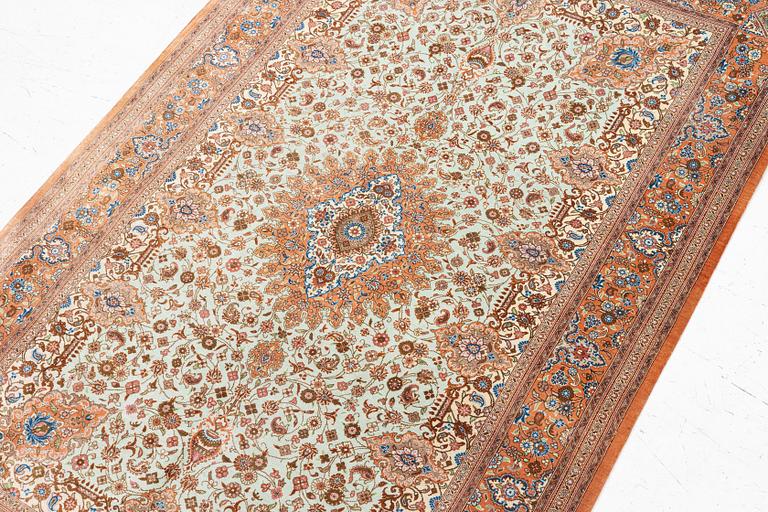 Rug, Old Ghom Central Persia, Signed Abbas Janshidi, c. 150 x 93 cm.