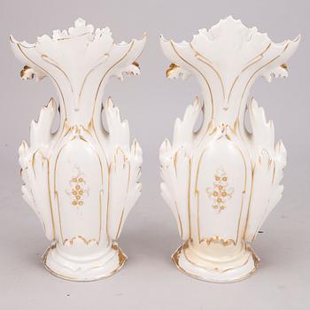 A pair of mid 19th Century Christian Fischer porcelain floor vases, marked 'CF', Pirkenhammer, Bohemia.