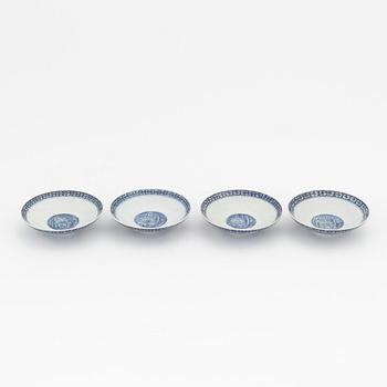 A set of four Japanese blue and white covers, Edo (1603-1868).