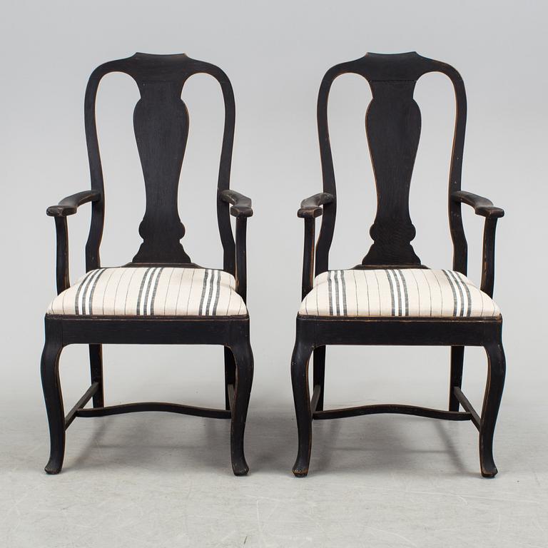 A pair of 20th century baroque style chairs.