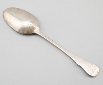 MATSKED, silver, möjligen Jörgen Winter, Hälsingborg 1696-1710. Vikt ca 54 gram.