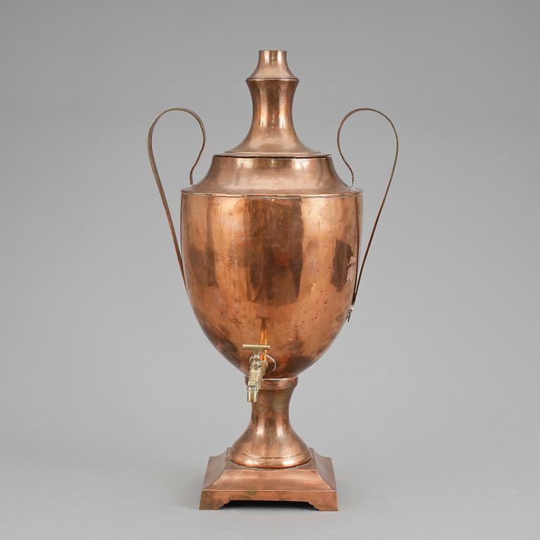 SAMOVAR. Koppar. Troligen Sverige, 1800-tal.