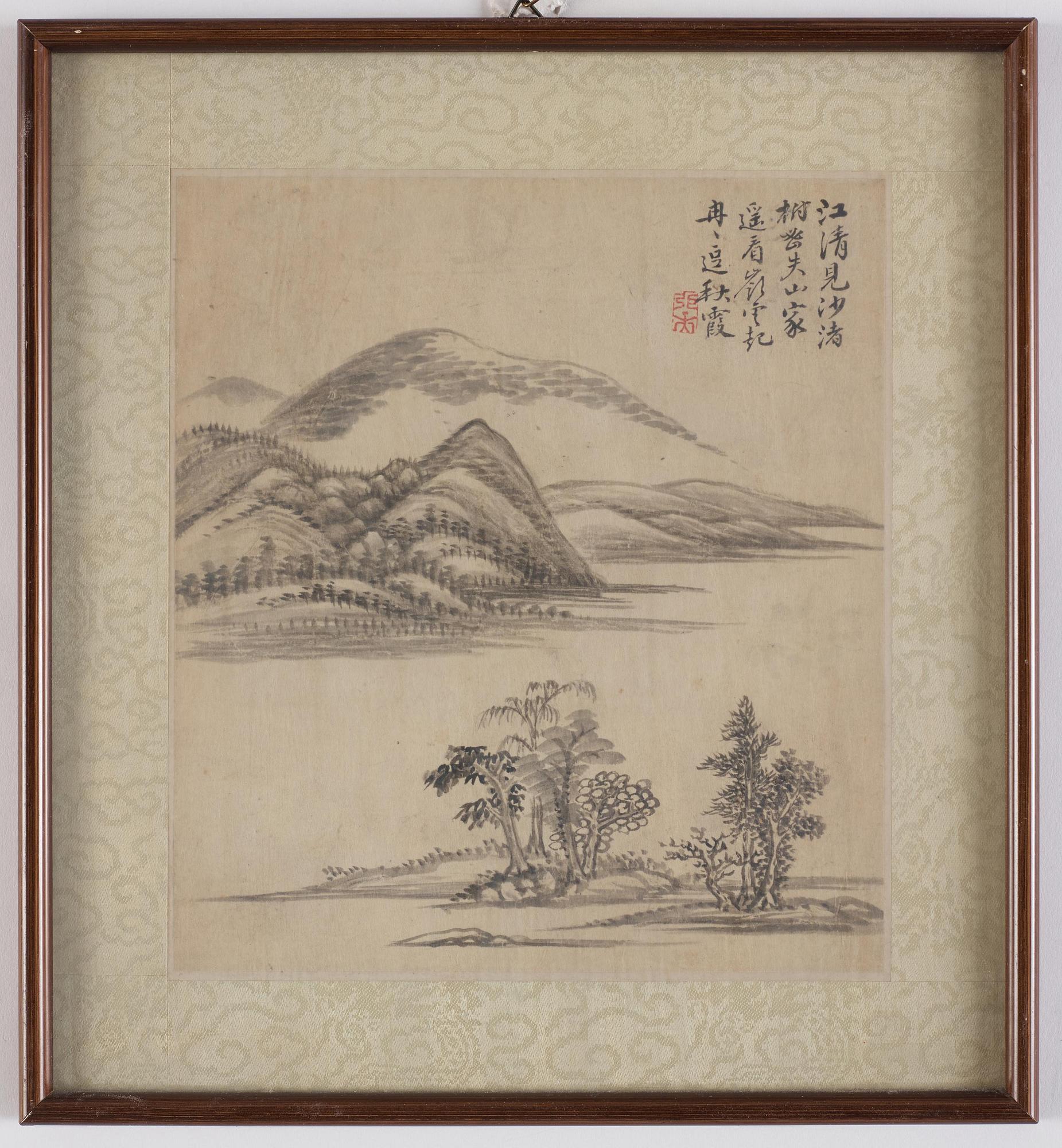 Zhang Geng (1685-1760), albumblad, nio stycken, akvarell och tusch på papper. Qingdynastin, daterad 1728.