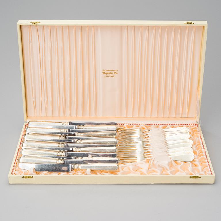 CUTLERY, 72 pcs, silver, Suomen Kultaseppä oy, Turku, Finland 1938. Silver weight circa 2080 g.