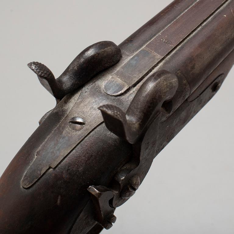 A double-barreled percussion pistol for a postillion, 1853 pattern.