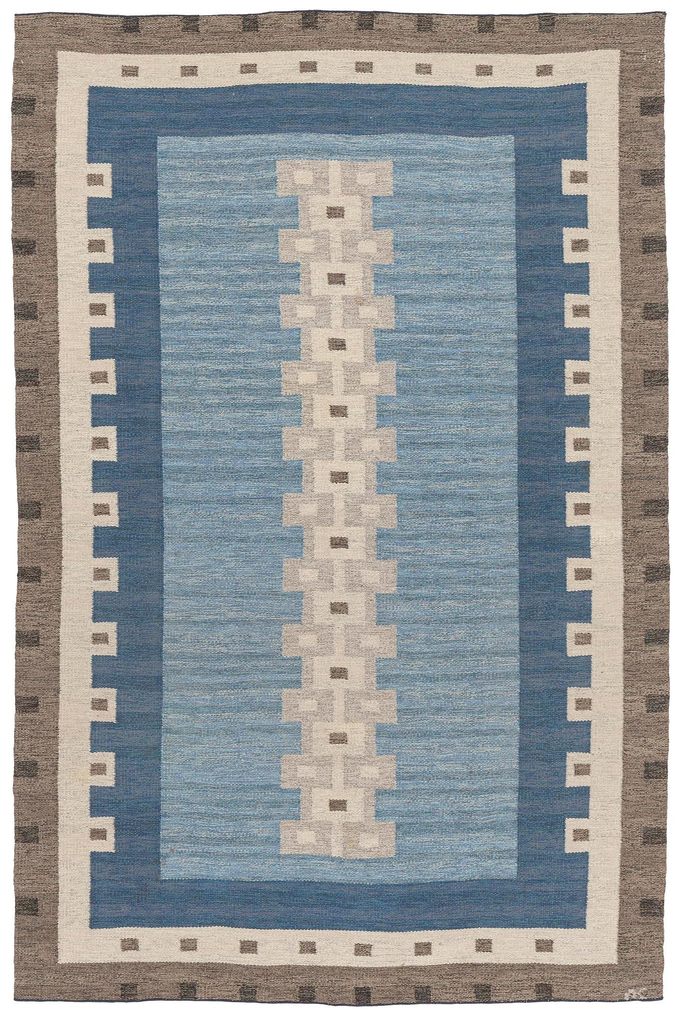 Aina Kånge, a carpet, flat weave, c. 301 x 198 cm, signed AK.
