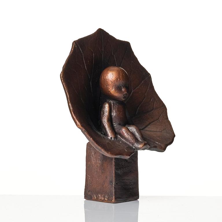 Lisa Larson, skulptur "Tummelisa", brons, Scandia Present, ca 1978, nr 145.