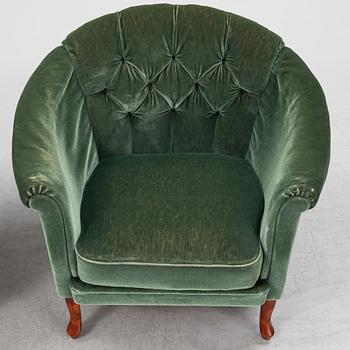 A pair of Bröderna Andersson easy chairs, mid 20th Century.