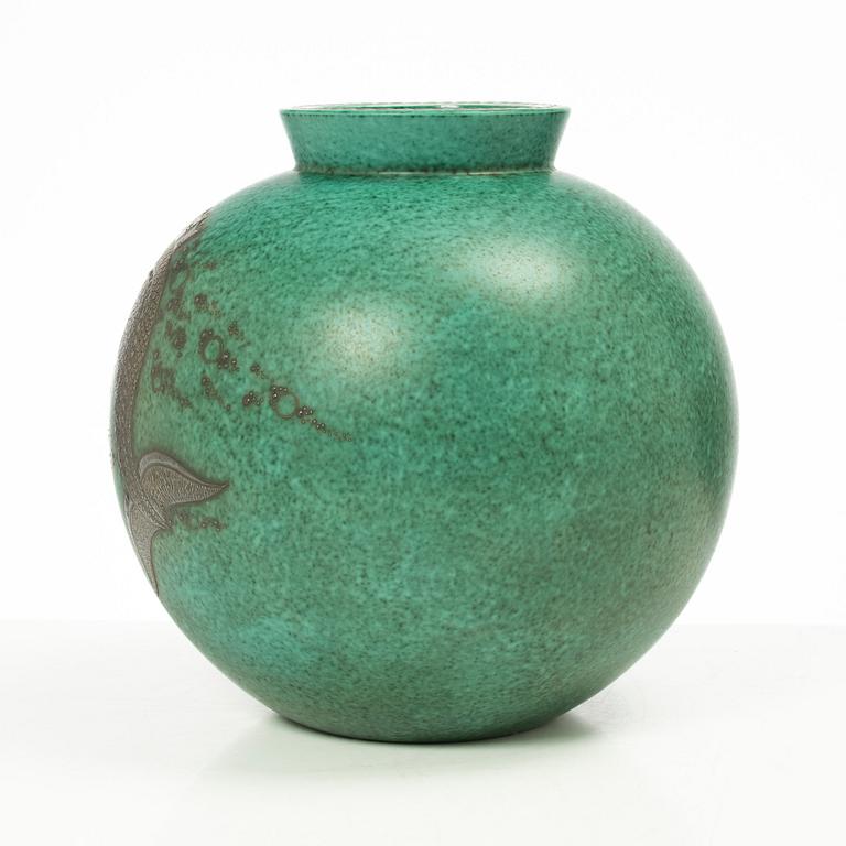 Wilhelm Kåge, a stoneware 'Argenta' vase, Gustavsberg, Sweden, 1941.