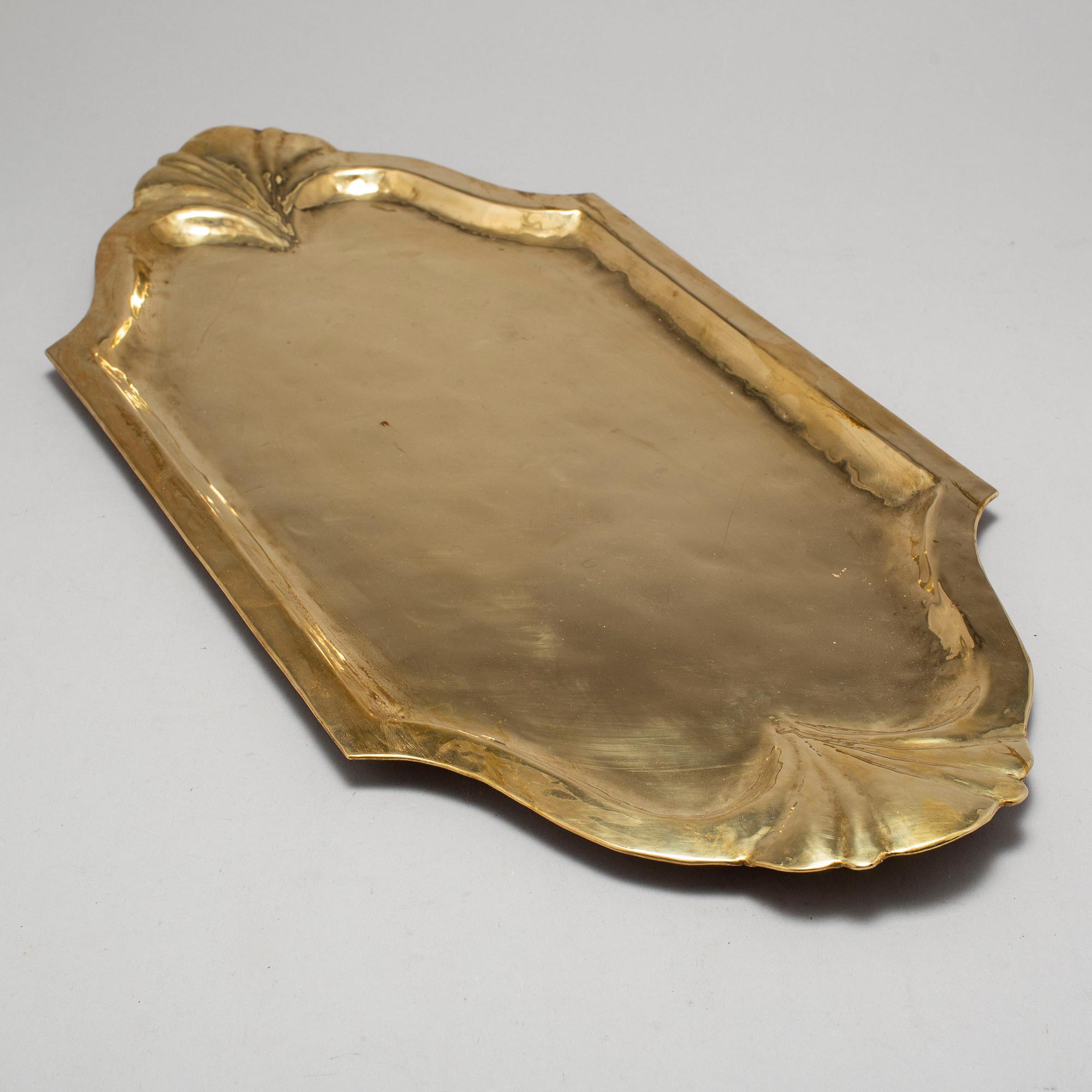 LARS HOLMSTRÖM, bricka, mässing, Arvika Konstsmide, 1900-talets mitt.