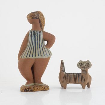 Lisa Larson, figuriner, 2 st, stengods, Gustavsberg.