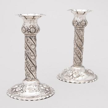 A pair of silver candlesticks, Finnish import marks 1939.