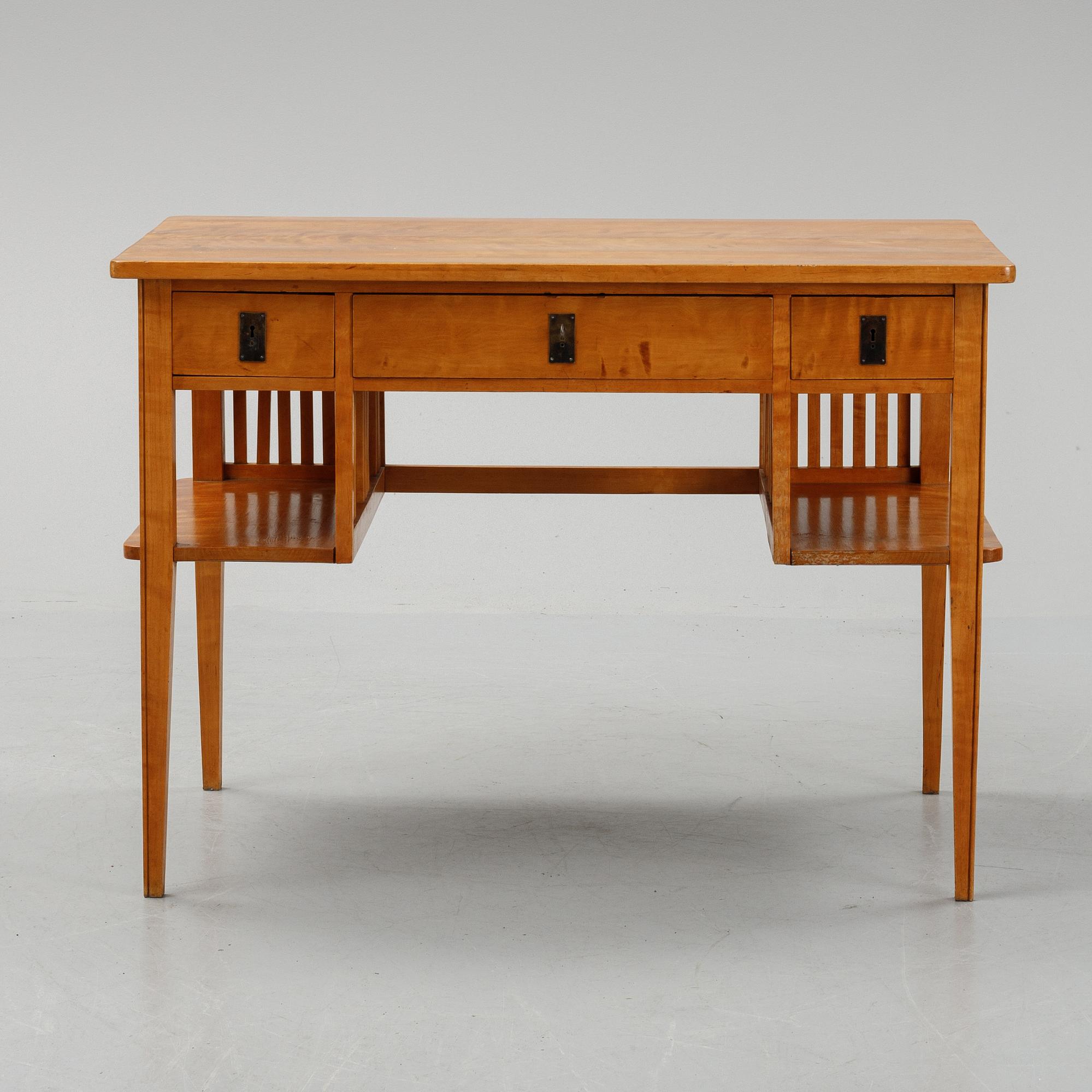 Alf Wallander, attributed to. A birch desk, early 20th Century.