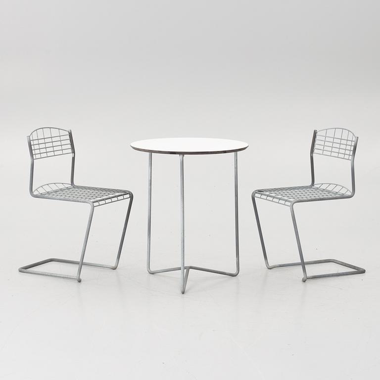 Nils Strinning, a pair of garden chairs and a table, 'High Tech', Grythyttan.