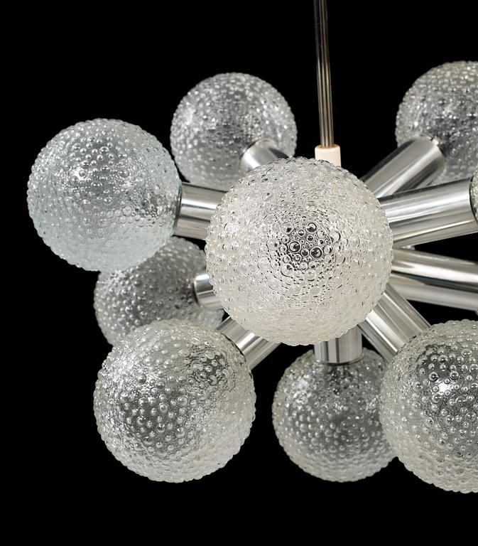 SPUTNIKLAMPA, 1970-tal, höjd 75 cm.