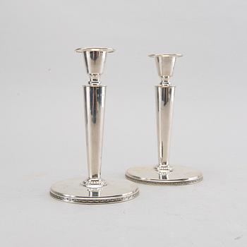 A pair of 20th century Swedish silver candle sticks mark of E Råström Stockholm 1949, weight 340 gr.