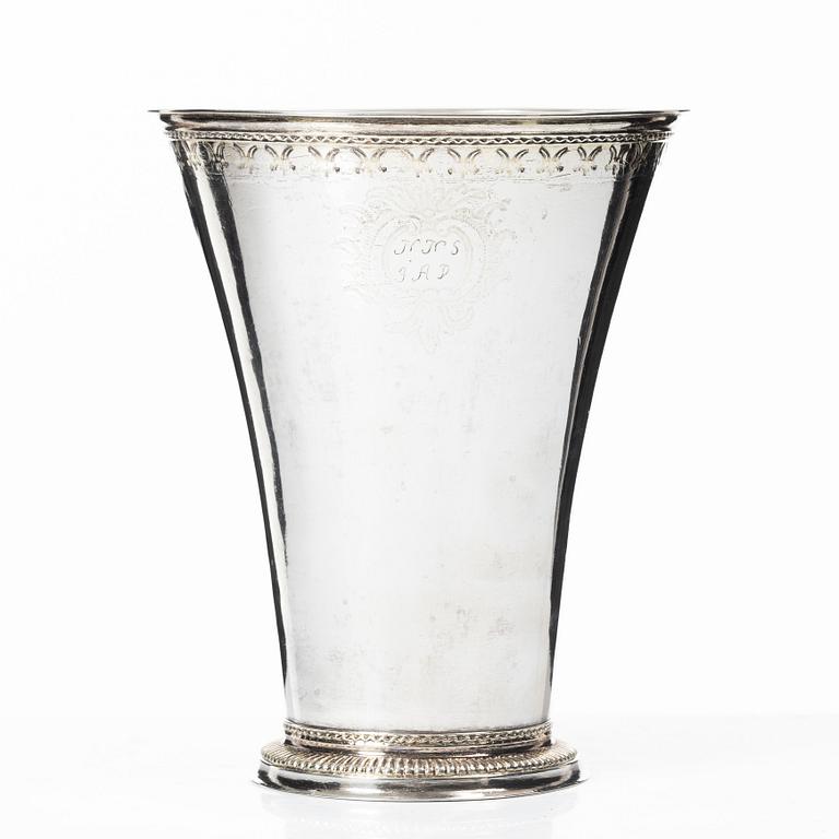 A Swedish 18th century silver beaker, mark of Anders Schotte, Uddevalla 1784.
