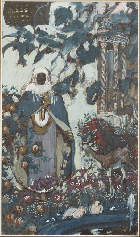 Olle Hjortzberg, Shepherdess by the Temple.