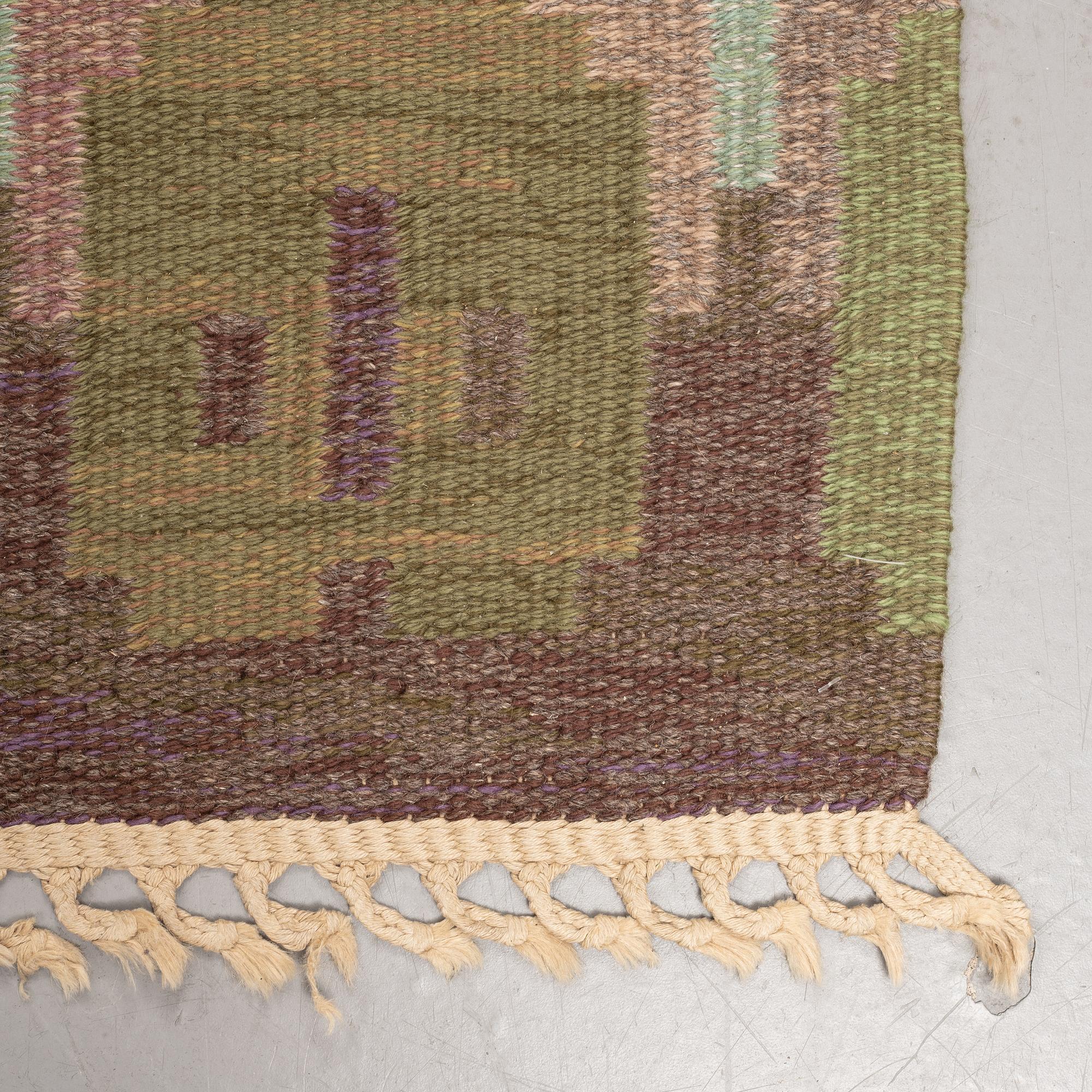 Judith Johansson, a carpet, "Hallandsåsen", flat weave, ca 245,5 x 171 cm, signed JJ.