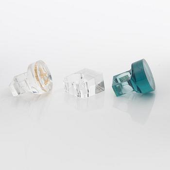 Siv Lagerström, tre ringar, akrylplast, 1970-tal.