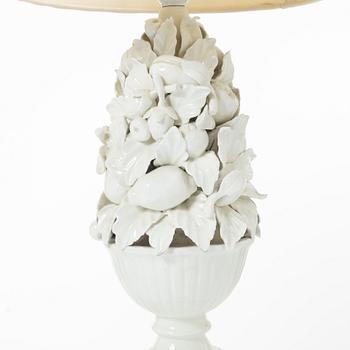Table lamps, a pair, porcelain, 20th century.