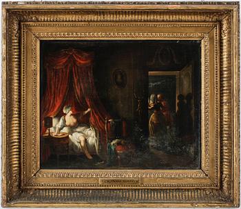 OKÄND KONSTNÄR, olja på pannå, 1800-tal.