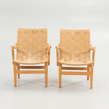 Bruno Mathsson, Armchairs, a pair, "Eva", Karl Mathsson Company, Värnamo 1978.