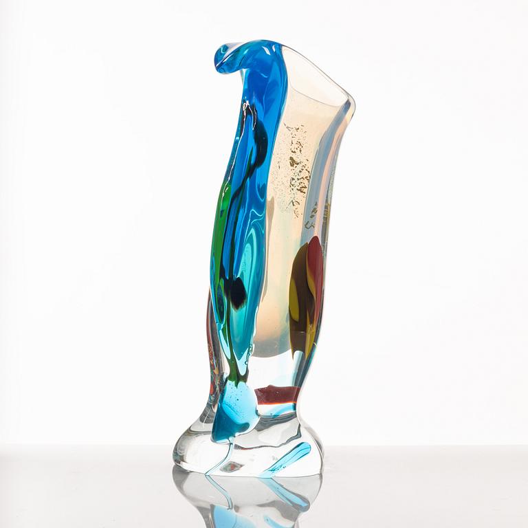 A glass vase, possibly Murano, Italy.