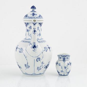 A 26-piece porcelain coffee sevice, half lace 'Musselmalet', Royal Copenhagen, Denmark.