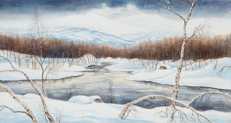 Per Julius, Winter landscape from the north of Sweden.