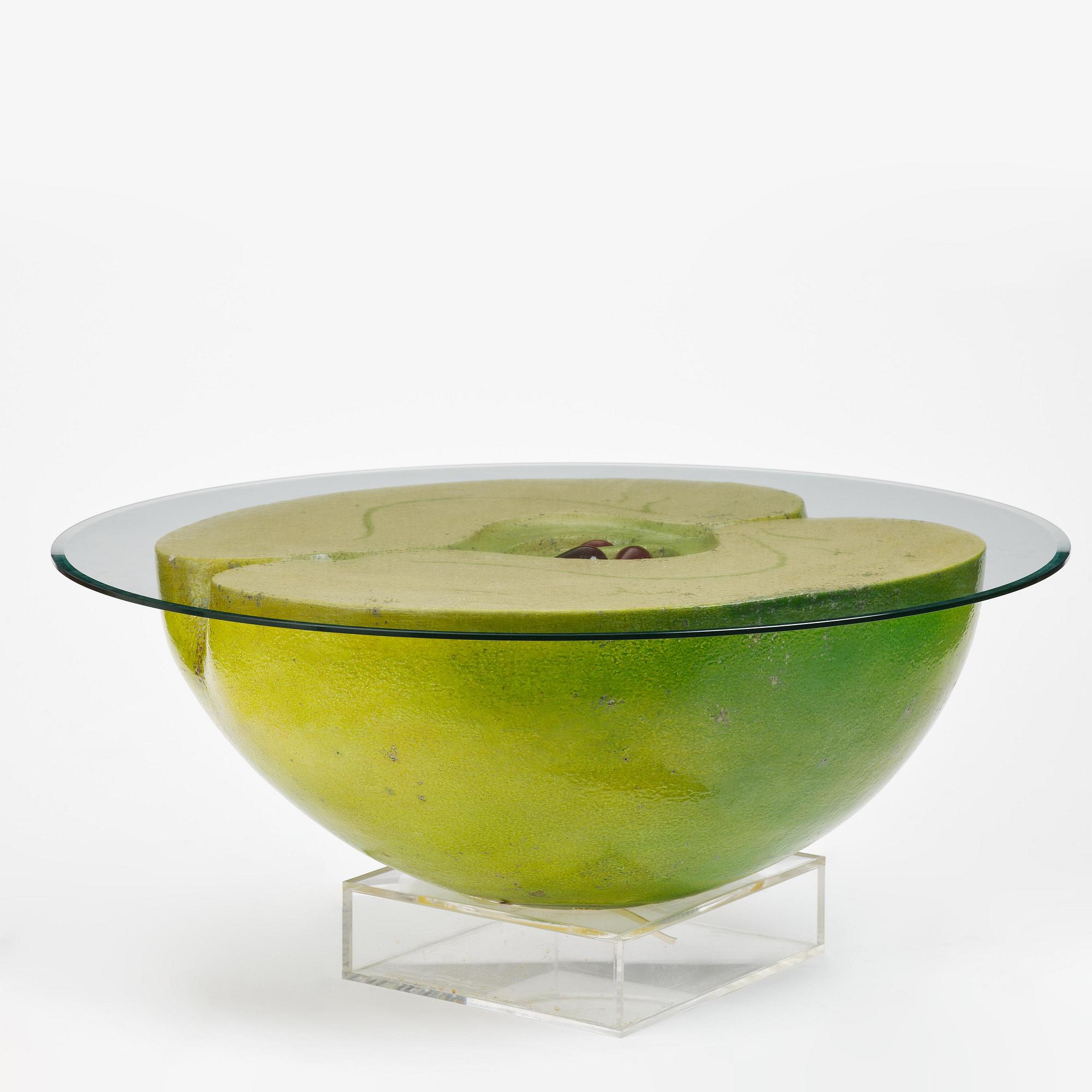 Hans Hedberg, a large faience sculpture of an apple, Biot, France.