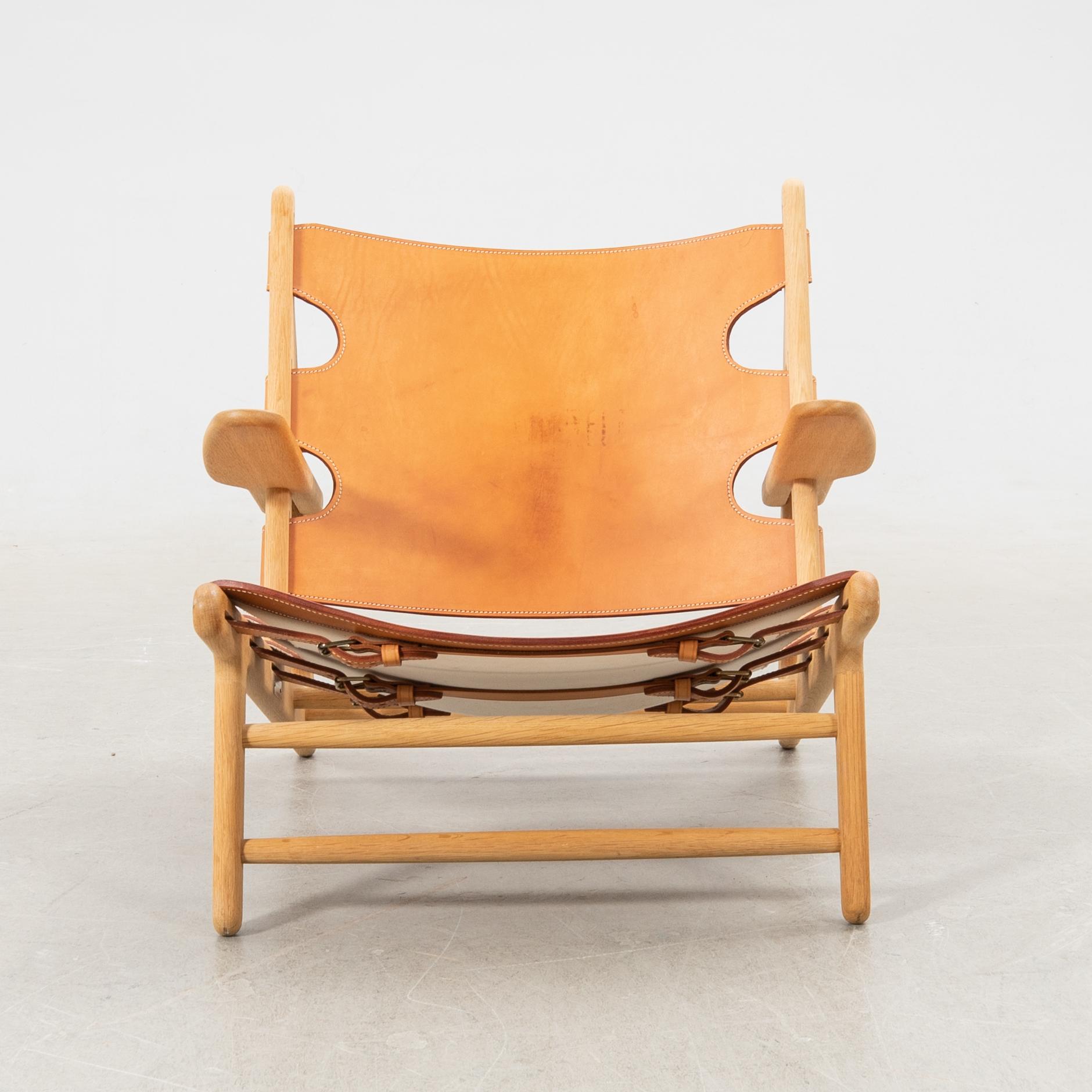 Børge Mogensen, Fåtölj "Jaktstolen" Fredericia Stolefabrik Danmark sent 1900-tal.