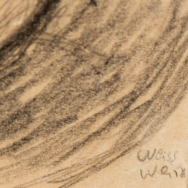 PETER WEISS, 2 drawings, pencil and crayon, one signed.