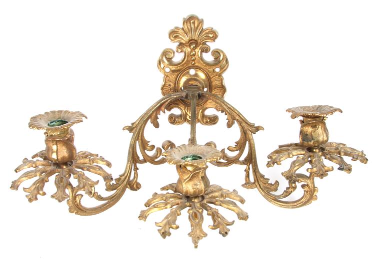 VÄGGLYSTRAR, ett par, oscarianska, 1800-talets slut.