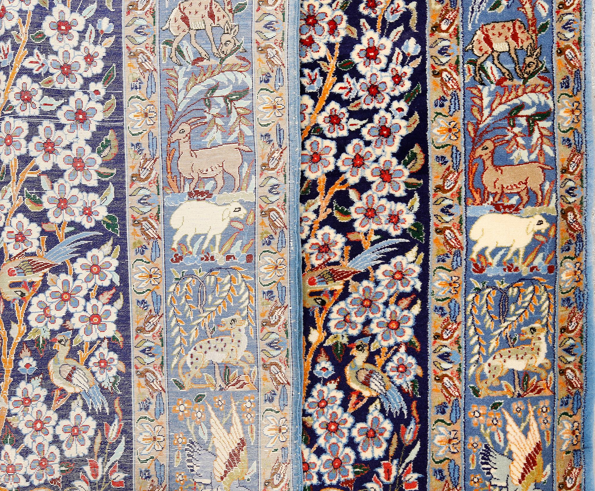 A part silk Esfahan rug, 170 x 108 cm.