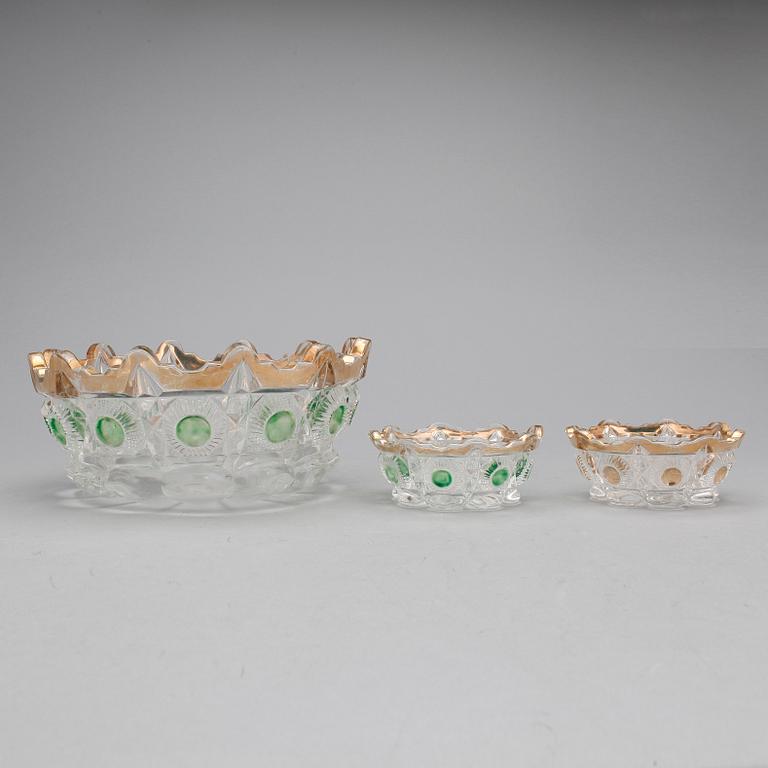 SKÅLAR, 12 st, glas, 1900-tal.