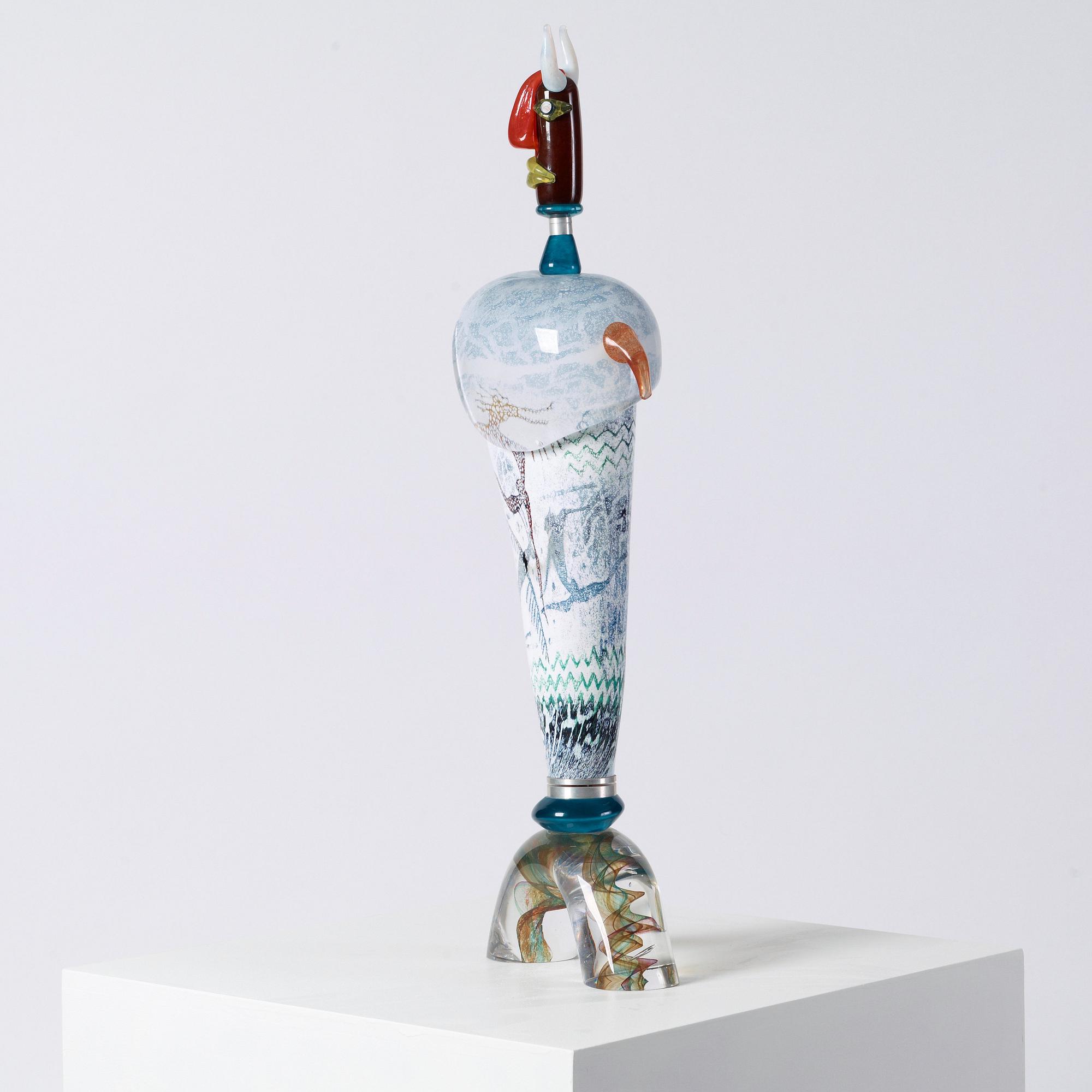 A unique Kjell Engman glass sculpture, Kosta Boda, Sweden 1994.